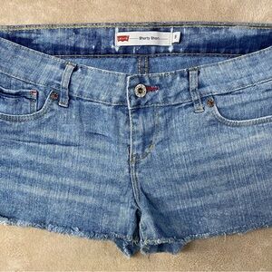 Levi's Blue Denim Shorty Shorts